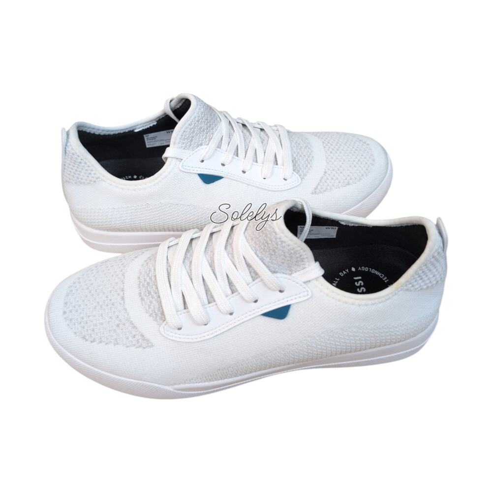 Vessi Weekend Womens 10 Marble White Waterproof Knit Dyma-Tex Lace Up Sneaker - Picture 9 of 9